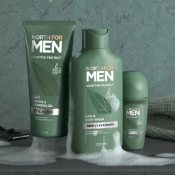 Żel do golenia i mycia twarzy 2 w 1 North For Men Sensitive Protect 200 ml