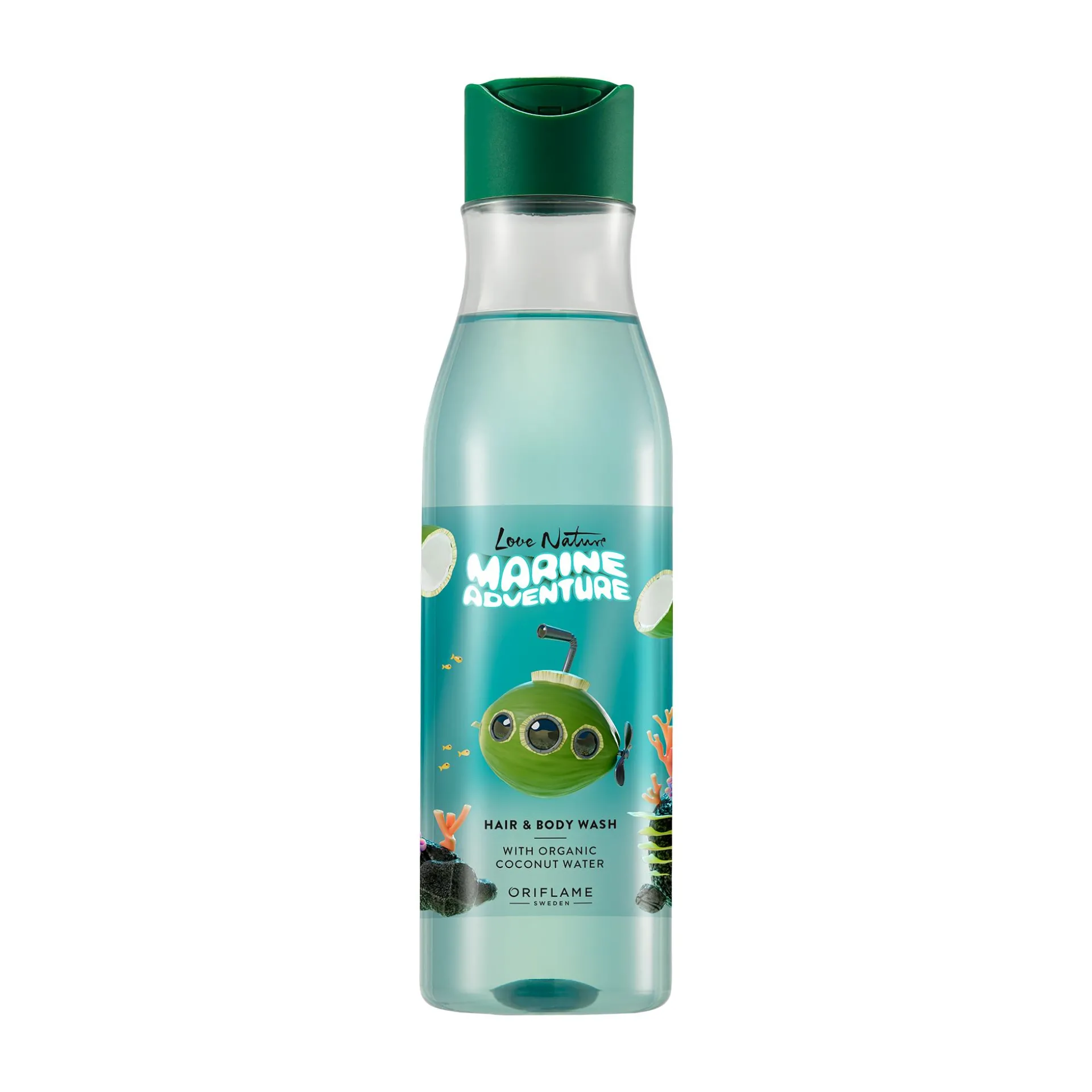 Żel do mycia ciała i włosów Love Nature Marine Adventure z organiczną wodą kokosową 250 ml
