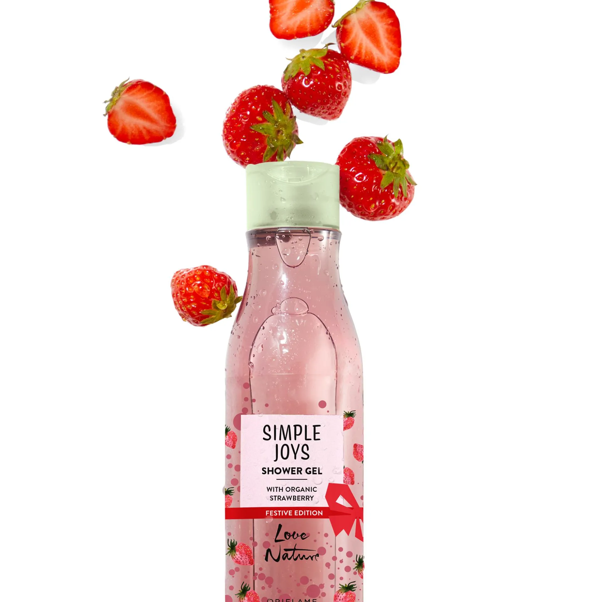 Żel pod prysznic Simple Joys Love Nature z organiczną truskawką - edycja świąteczna 250 ml
