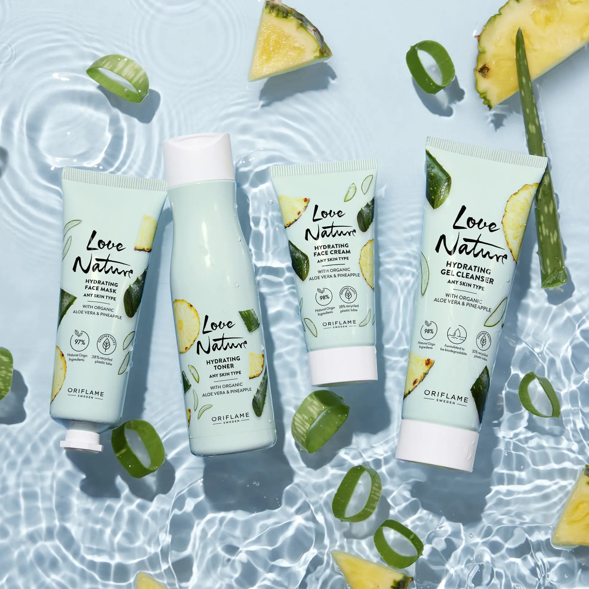 Nawilżający krem do twarzy Love Nature z organicznym aloesem i ananasem 50 ml