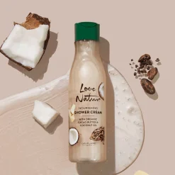 Odżywczy żel pod prysznic Love Nature z organicznym masłem kakaowym i olejem kokosowym 250 ml