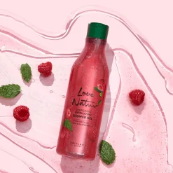 Złuszczający żel pod prysznic Love Nature z organiczną miętą i maliną 500 ml